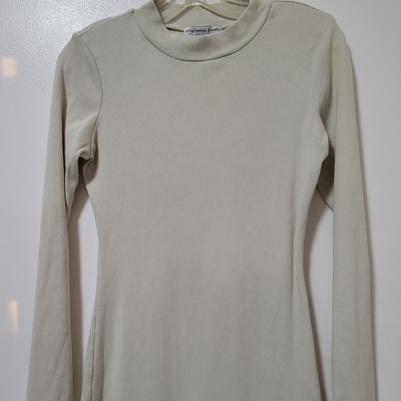 Young Fabulous And Broke Light Green Bodycon Rib Knit Dress Long Sleeve Medium - Picture 3 of 14